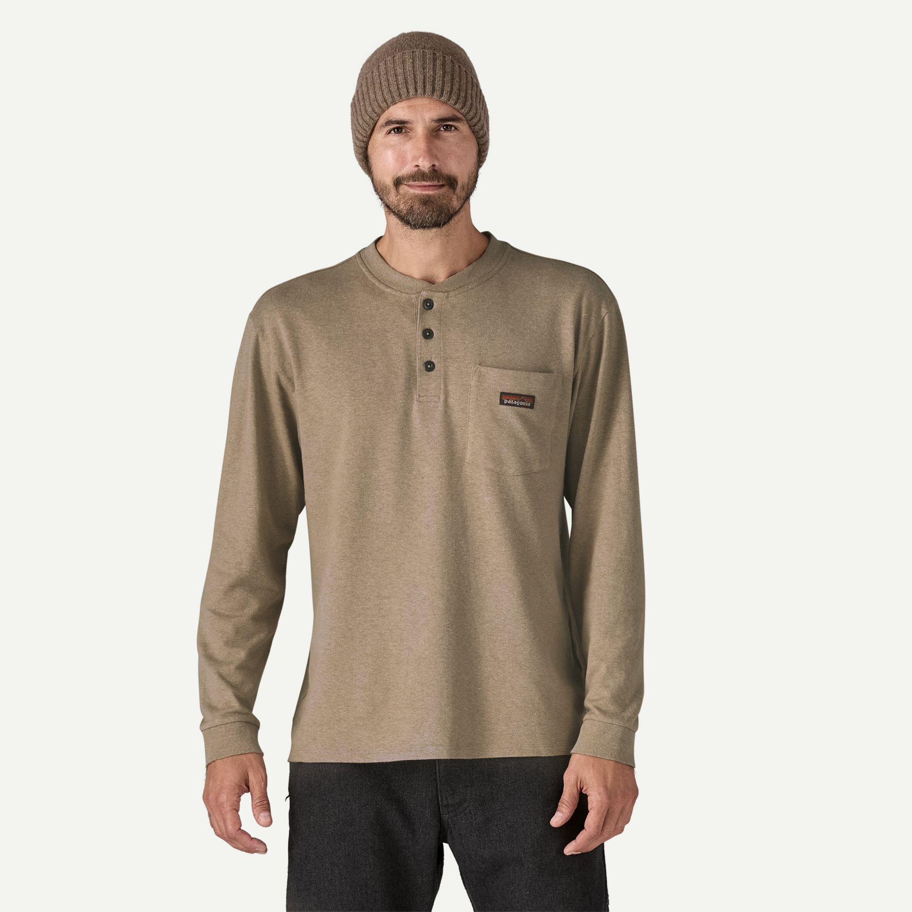 Men's Long-Sleeved Work Henley Pocket Tee - Image 2