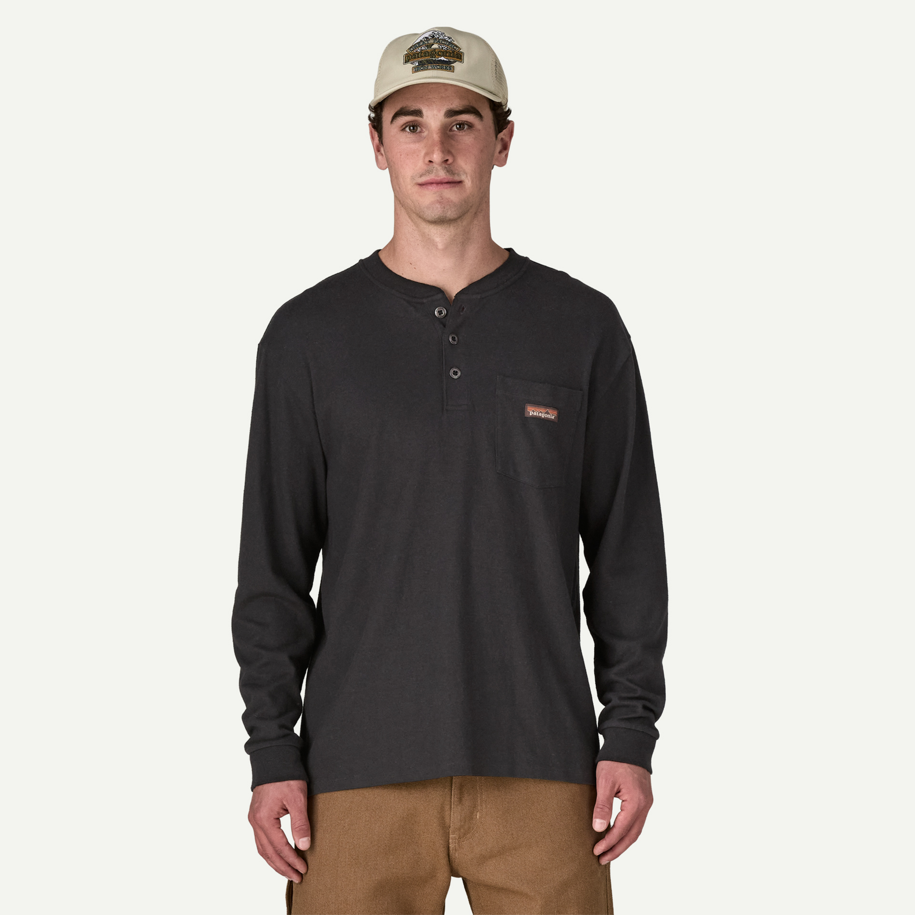 Men's Long-Sleeved Work Henley Pocket Tee - Image 2
