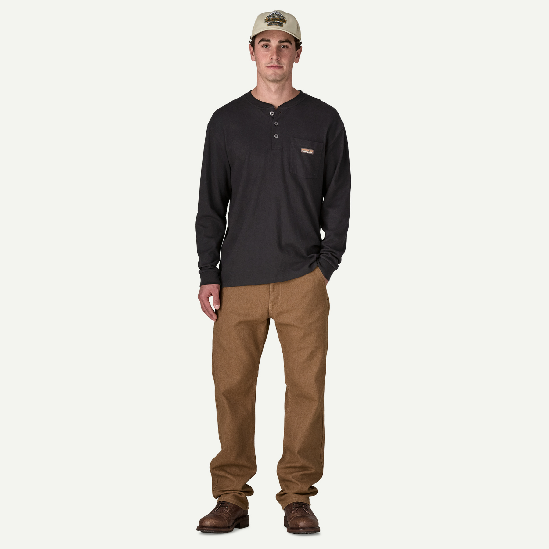 Men's Long-Sleeved Work Henley Pocket Tee - Image 4
