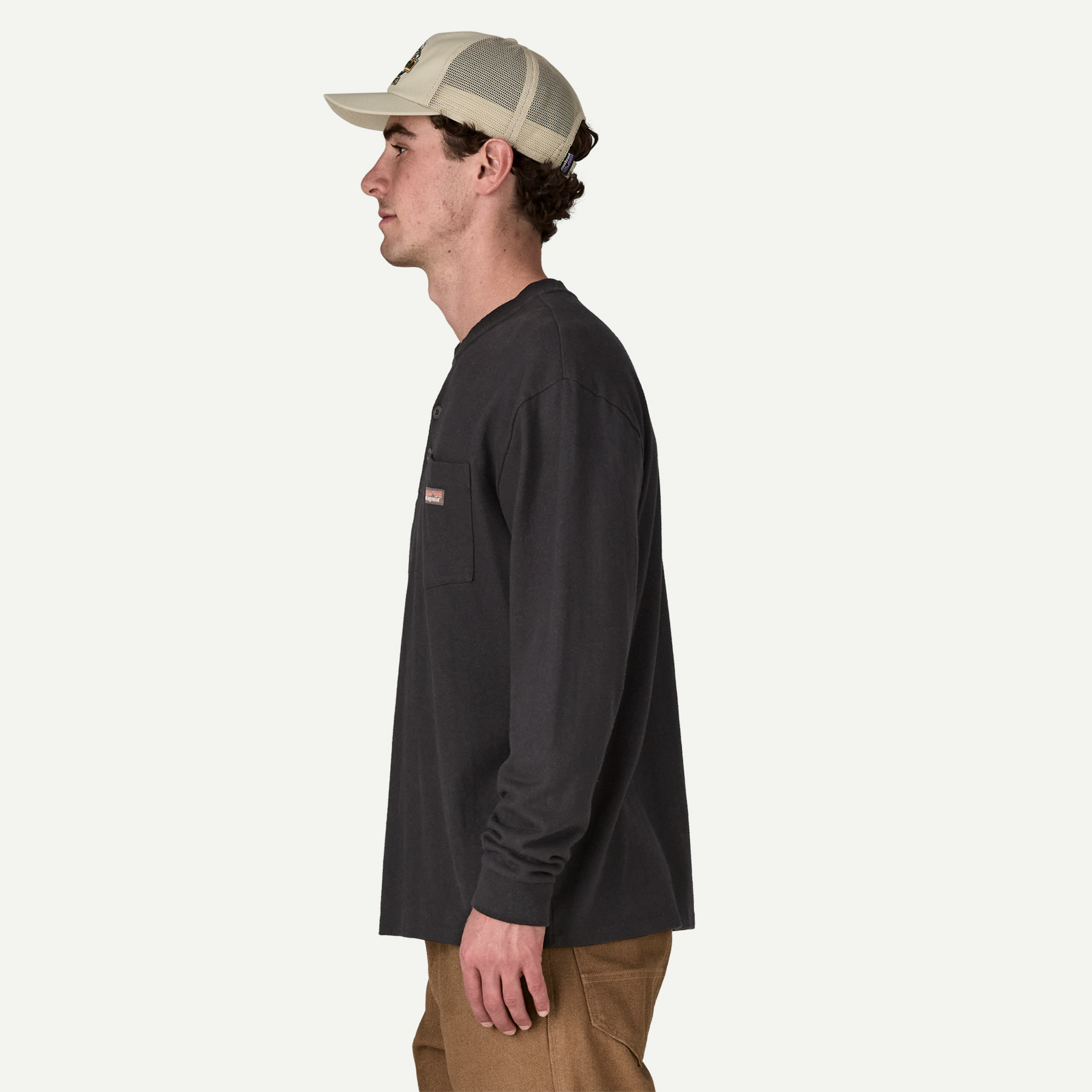 Men's Long-Sleeved Work Henley Pocket Tee - Image 5