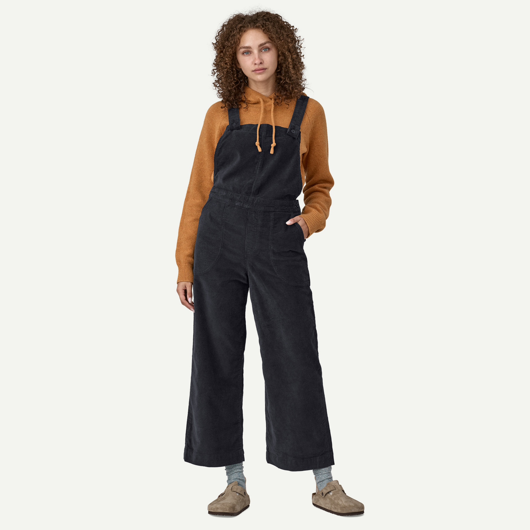 Women's Stand Up Cropped Corduroy Overalls - Image 2