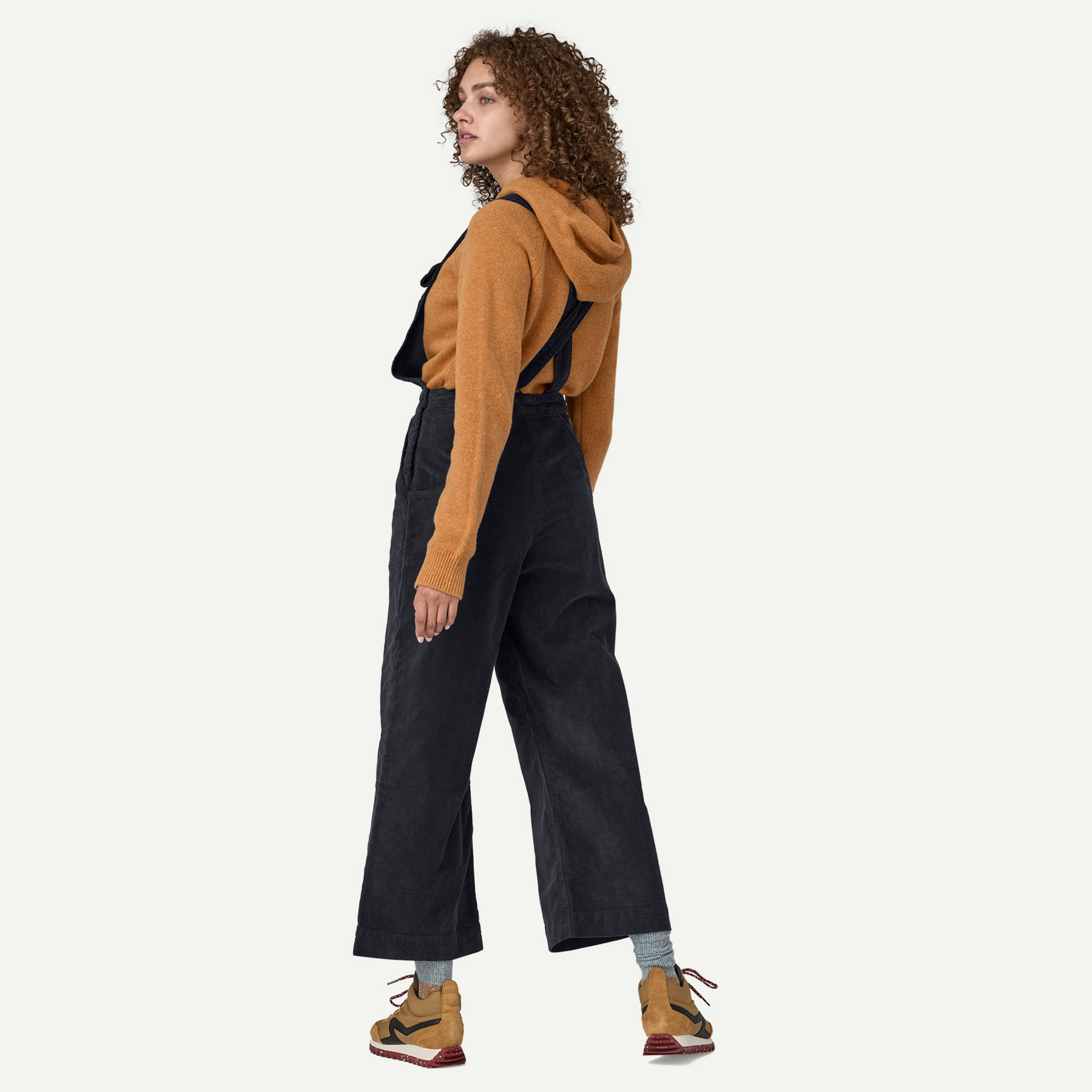 Women's Stand Up Cropped Corduroy Overalls - Image 3