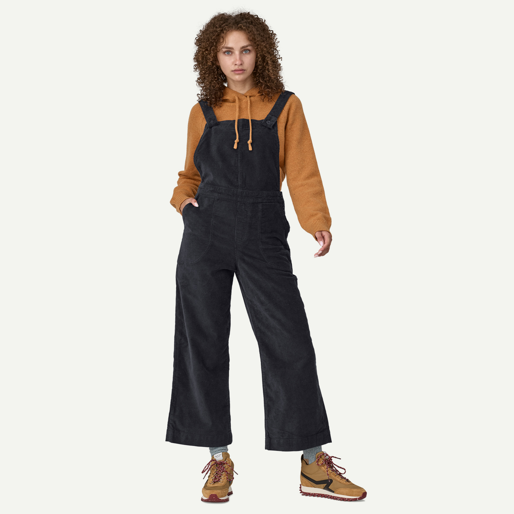 Women's Stand Up Cropped Corduroy Overalls - Image 4