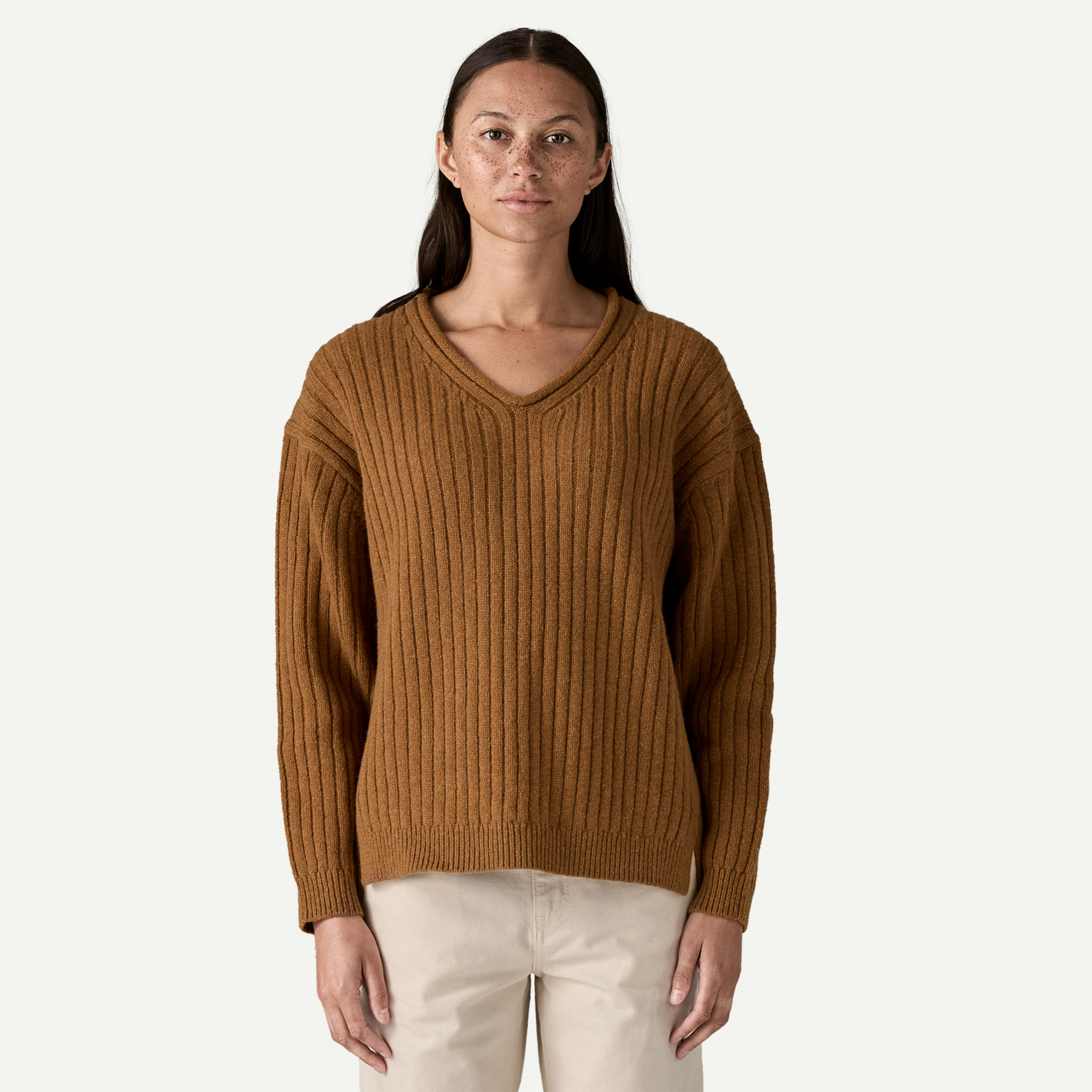 Women's Recycled Wool-Blend V-Neck Sweater - Image 2